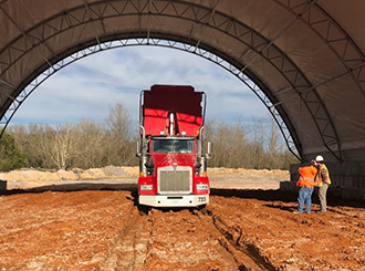 Truck in tunnel